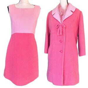 1960s Jackie Kennedy Style Bouclé Swing Coat & Dress Set - Mod Chic